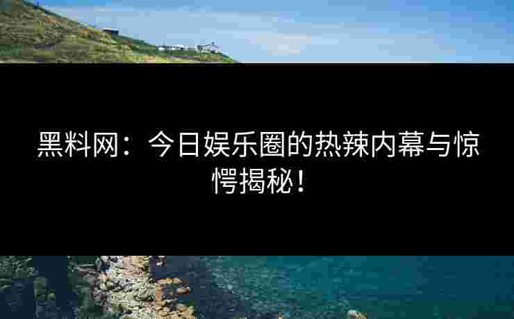 黑料网：今日娱乐圈的热辣内幕与惊愕揭秘！